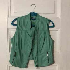 Bebe faux leather green vest